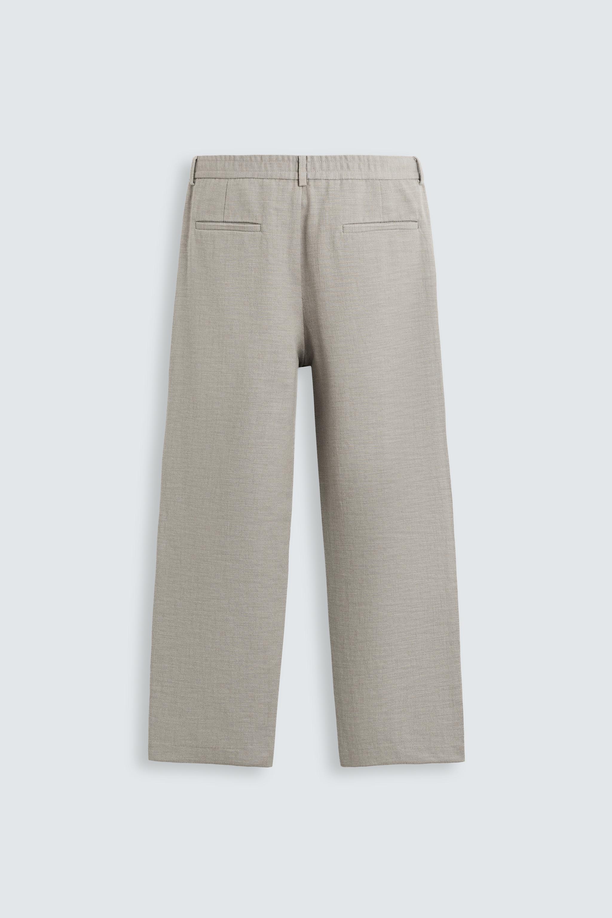 TEXTURED REGULAR FIT PANTS